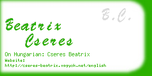 beatrix cseres business card